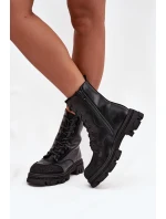 Dámské workery s ozdobou S.Barski – černé