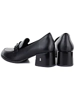 Dámské kožené boty na podpatku lord black Vinceza 18116