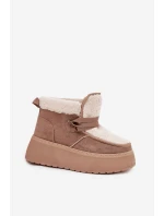 Dámské sněhule na platformě s kožešinkou Béžové Florivelle