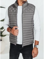 Pánská prošívaná tmavě šedá vesta FashionStreet TX5079