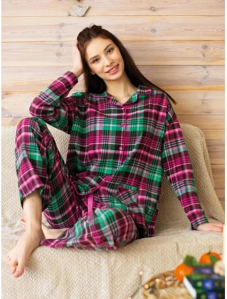 Pyžamo Key LNS 414 B26 dlouhé rukávy, velikosti S–XL, rozepínací Pyžamo Key LNS 414 B26 dlouhé rukávy, velikosti S–XL, rozepínací