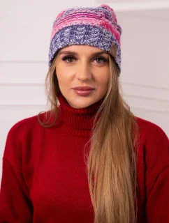 Monika fleecová čepice K256 růžová+tmavě fialová