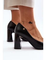 Lodičky na podpatku s mašlí černé Ariemessa