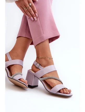 Dámské elegantní sandály na podpatku fialové D&A MR38-549