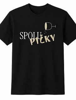 Dámské bavlněné tričko s potiskem - SPOLUPIČKY - černé