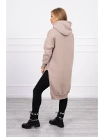 Zateplená mikina s bočními rozparky béžová Zateplená mikina s bočními rozparky béžová