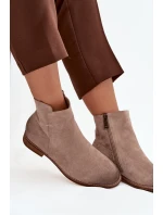 Dámské boty Vinceza – béžové, na plochém podpatku