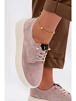 Semišové dámské polobotky na platformě Vinceza 79605 béžové