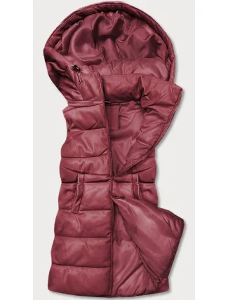 Teplá dámská vesta ve vínové bordó barvě z eko kůže (D-3231-67) Teplá dámská vesta ve vínové bordó barvě z eko kůže (D-3231-67)