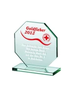 Gravírovaná skleněná trofej + malířská výplň