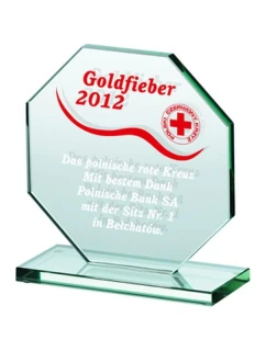 Gravírovaná skleněná trofej + malířská výplň