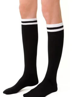 Dámské podkolenky s pruhy 072 černé - Steven