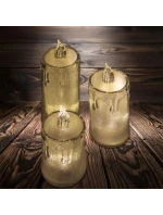 DEKORATIVNÍ SVÍČKA 10,5 CM TRANSPARENTNÍ TEPLÁ BÍLÁ 1 LED