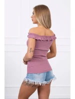 Španělská halenka s volánky tmavě růžová Španělská halenka s volánky tmavě růžová