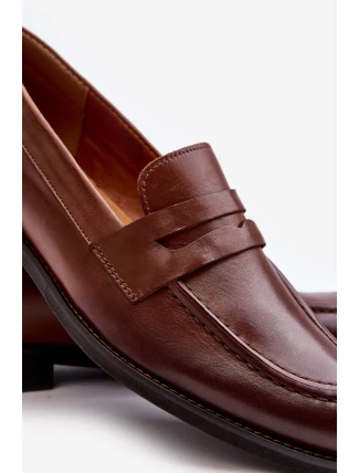 Mužské kožené polobotky Loafer Zazoo 1570/1 hnědé