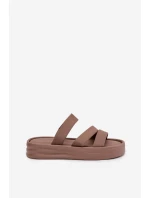 Materiálové dámské sandály na platformě s pásky Khaki Liorine