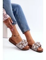 Dámské šedé sandály s ozdobami Bunlia