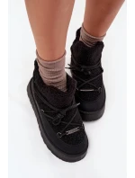 Dámské Sněhule Na Platformě S Kožíškem Typu Beránek Big Star SS274109 Černé Dámské Sněhule Na Platformě S Kožíškem Typu Beránek Big Star SS274109 Černé