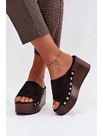 Bota na klínech DM487 černo-zlaté - Step in style Bota na klínech DM487 černo-zlaté - Step in style