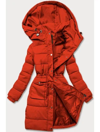 Dámská péřová zimní bunda v korálové barvě (CAN-865)