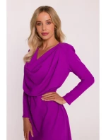 S428 Šaty s výstřihem - levandulová S428 Šaty s výstřihem - levandulová