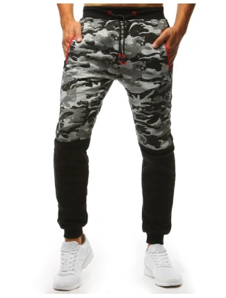 Pánské kamuflážní šedé tepláky FashionStreet UX3493