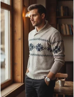 Pánský béžový svetr FashionStreet WX2269