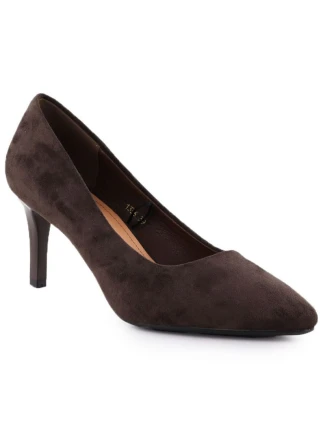 Dámské čokoládové semišové lodičky na jehlovém podpatku Sergio Leone 1336