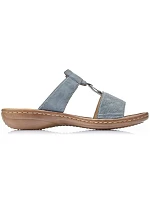 Dámské pohodlné modré žabky na suchý zip Rieker 60885-12