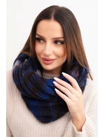 Komin dámský vlněný melírovaný měkký šála na zimu KN20 modrý