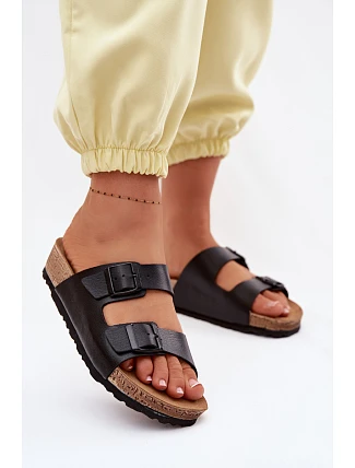 Dámské pantofle s přezkami Inblu NM000039 Černé