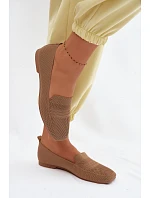 Materiálové dámské mokasyny světle hnědé Dorielle