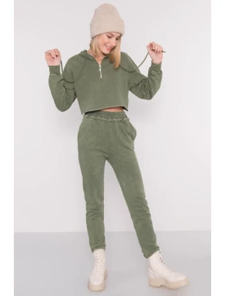 Teplákové kalhoty 15891 khaki