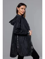 Tenká černá dámská bunda s ozdobnou lemovkou (B8145-1) Tenká černá dámská bunda s ozdobnou lemovkou (B8145-1)