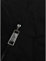 Dámská krátká volná bunda s melanžovými rukávy Vaston black-melange (F-23962#) Dámská krátká volná bunda s melanžovými rukávy Vaston black-melange (F-23962#)