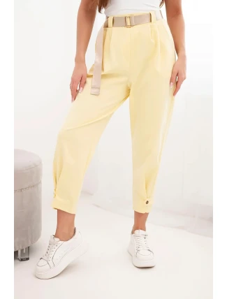 Kalhoty Summer Punto s uzávěrem na nohavicích žluté