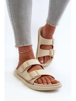 Lehké Pěnové Dámské Žabky S Sponami Big Star NN274A752 Béžové