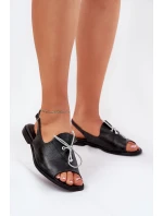 Kožené ploché sandály Zazoo 2898 černé