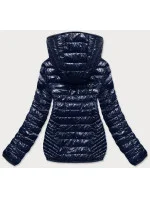 Tmavě modrá dámská prošívaná bunda (B9752)