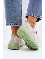 Materiálové Dámské Sportovní Boty Béžové Helinae