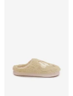 Dámské chlupaté papuče s květinami – pistáciové Selinne