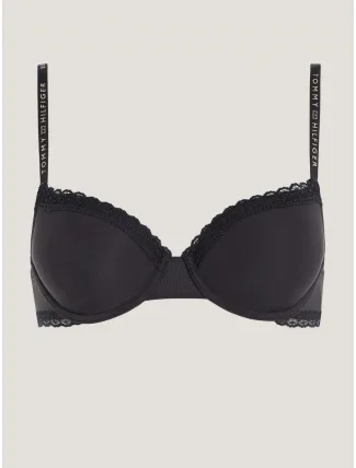 Dámská podprsenka TONAL LACE DEMI-CUP BRA UW0UW04546 BDS černá - Tommy Hilfiger