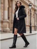 Dámská zimní bunda parka s kožešinou černá FashionStreet TY5111