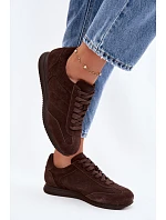 Tenisky z přírodního semiše Big Star TT274226 Čokoládové