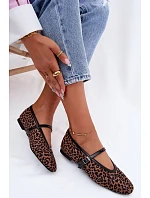 Baleríny s páskem imitace semiše leopard Camoria Baleríny s páskem imitace semiše leopard Camoria