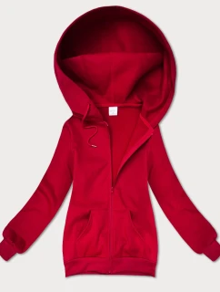 Červená dámská rozepínací mikina s kapucí S'West (B-12#)