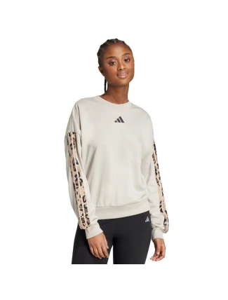 Dámská mikina adidas Animal Print 3-Stripes French Terry Sweatshirt cream JM1836 Dámská mikina adidas Animal Print 3-Stripes French Terry Sweatshirt cream JM1836