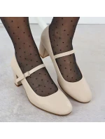 Sergio Leone PB176 páskové lodičky na nízkém podpatku v tělové barvě Sergio Leone PB176