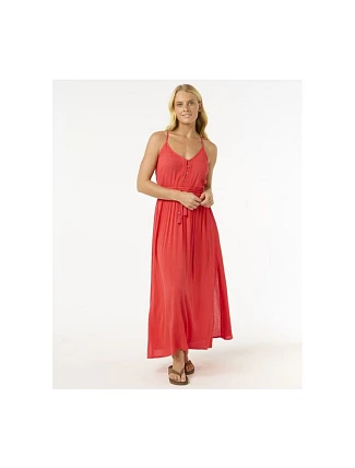 Šaty RIP CURL Classic Surf Maxi Dress, červené Šaty RIP CURL Classic Surf Maxi Dress, červené