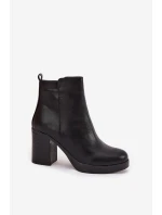 Dámské botky na sloupku – černé Ryselle